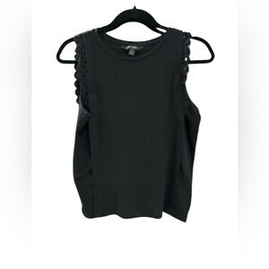 Banana Republic Black Tank Top with Lace Accents